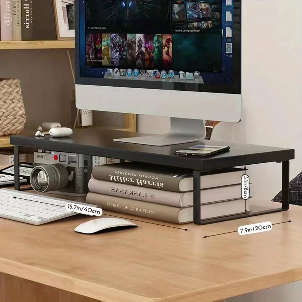 Wooden Office Computer Desktop Stand _ Shop Now_yyt